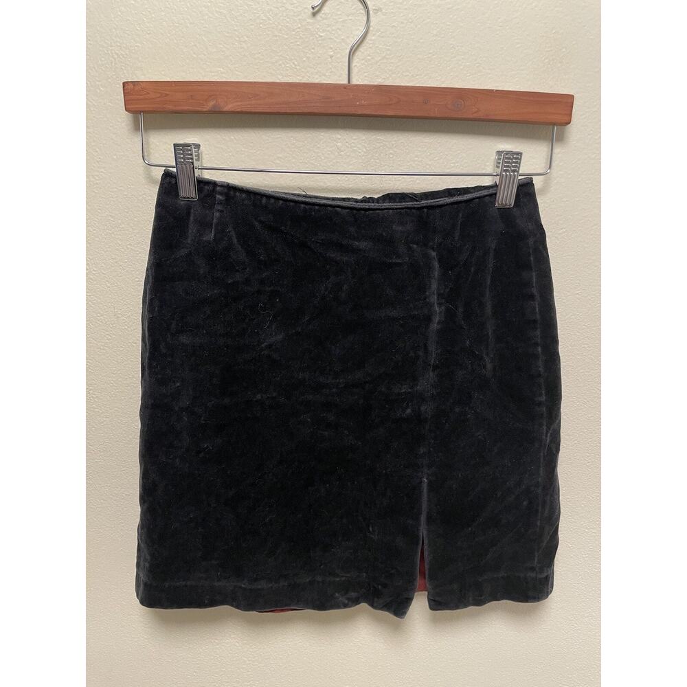 Vintage Gap Womens Mini Skirt Size 2 Black Velvet Grunge Goth Witchy 90s Y2K